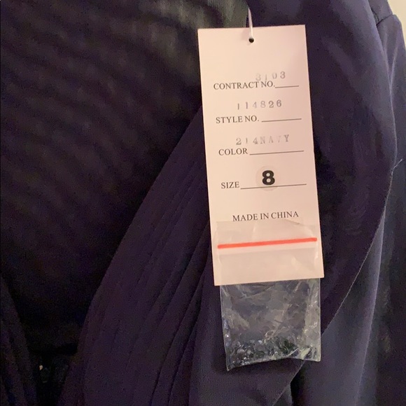 Mon Cheri Navy Blue Cocktail Dress Size 8 - Picture 2 of 6